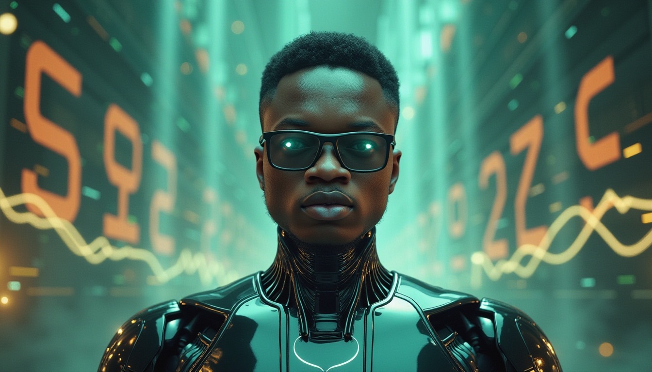 Adeleke Samuel in a cinematic, future-facing AI environment